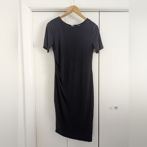 Navy Blue A-Line Dress - Picture 11 of 11